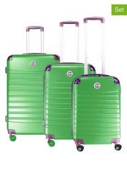 Geographical Norway 3-częściowy zestaw "Shock" w kolorze zielonym rozmiar: onesize. Zielone walizki Geographical Norway, bez wzorów, z materiału. Za 347.99 zł.