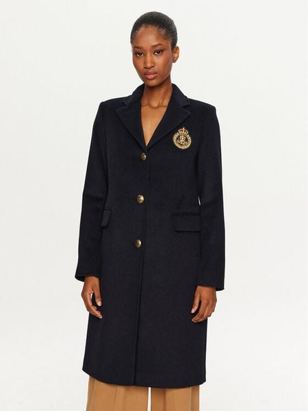 LAUREN RALPH LAUREN Płaszcz wełniany 297958509002 Granatowy Regular Fit. Niebieskie płaszcze damskie Lauren Ralph Lauren, na zimę, bez wzorów, z wełny. Za 1,999.00 zł.