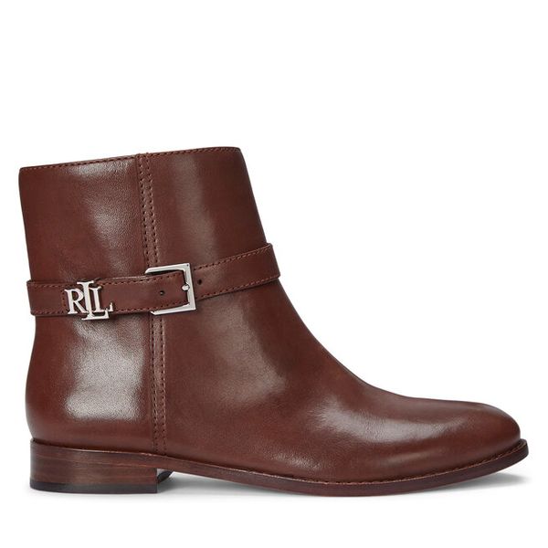 Botki LAUREN RALPH LAUREN. Brązowe botki damskie Lauren Ralph Lauren, bez obcasa, na płaskiej podeszwie, bez zapięcia. Za 579.99 zł.