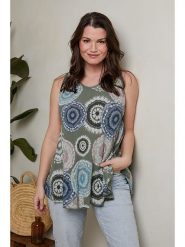 Curvy Lady Top w kolorze zielono-błękitnym rozmiar: 40/42. Niebieskie topy damskie Curvy Lady, bez wzorów, z wiskozy, bez kołnierzyka. Za 131.74 zł.
