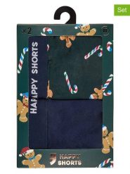 Happy Shorts Bokserki (2 pary) w kolorze szmaragdowo-granatowym rozmiar: L. Niebieskie bokserki męskie Happy Shorts, bez wzorów. Za 52.42 zł.