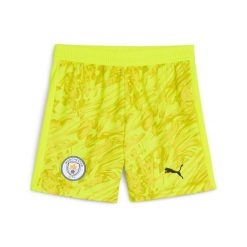 Młodzieżowe szorty bramkarskie Manchester City 25/26 PUMA. Żółta szorty męskie Puma, m, z tkaniny, do piłki nożnej. W wyprzedaży za 119.00 zł.