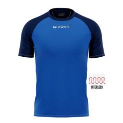 Koszulka piłkarska dla dorosłych Givova Capo MC. Niebieskie t-shirty sportowe męskie Givova, l, bez ramiączek, do piłki nożnej. Za 64.35 zł.