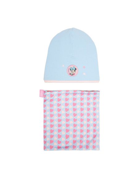 Mickey&Friends Komplet czapka i komin CEO-ACCCS-AW25-220DSTC Niebieski. Niebieskie czapki dziecięce Mickey&Friends, z bawełny, bez ramiączek. Za 59.99 zł.