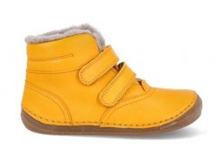 Buty zimowe dziecięce Froddo na rzepy kozaki ocieplane żółte (G2110113-7). Żółte buty zimowe męskie Froddo, na zimę, bez zapięcia. Za 179.00 zł.