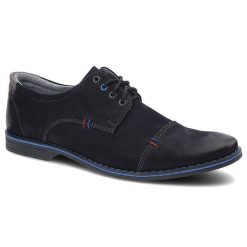 Granatowe Półbuty Avanti Męskie Wygodne Obuwie. Niebieskie buty wizytowe męskie Avanti, z nubiku, bez zapięcia. Za 159.00 zł.