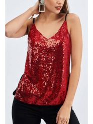 LA Angels Top w kolorze czerwonym rozmiar: M. Czerwone topy damskie LA Angels, m, bez wzorów, bez kołnierzyka. Za 86.99 zł.