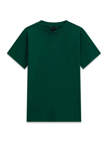 Guess T-Shirt L5RI36 K8HM4 Zielony ciemny Regular Fit. Zielone t-shirty chłopięce Guess, z aplikacjami, z bawełny, bez ramiączek. Za 114.99 zł.
