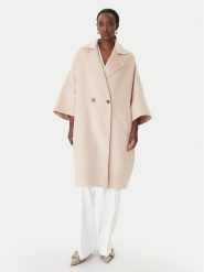 Marella Płaszcz wełniany Teca 2613011011 Beżowy Relaxed Fit. Brązowe płaszcze damskie Marella, na zimę, bez wzorów, z syntetyku. Za 2,629.00 zł.