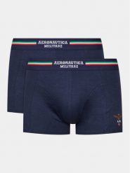 Aeronautica Militare Komplet 2 par bokserek AM1UBX001 Granatowy. Niebieskie bokserki męskie AERONAUTICA MILITARE, bez wzorów, z bawełny. Za 79.99 zł.