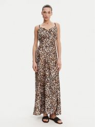 Guess Sukienka wieczorowa W5GT10 WF1T2 Brązowy Slim Fit. Brązowe sukienki damskie Guess, s, z aplikacjami, z syntetyku, wizytowe, bez kołnierzyka, bez ramiączek. Za 419.99 zł.