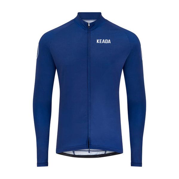 Damska koszulka kolarska z długim rękawem – Granatowa. Niebieskie t-shirty damskie KEADA SPORTS, m, z aplikacjami, z jersey, bez kołnierzyka. Za 332.00 zł.
