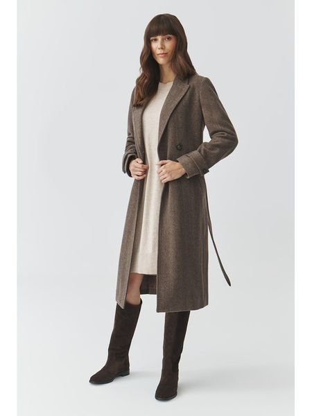TATUUM Płaszcz przejściowy "Tea" w kolorze szarobrązowym rozmiar: 42. Brązowe płaszcze damskie Tatuum, bez wzorów, z tkaniny. Za 479.76 zł.