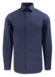 Garniturowa (Elegancka) Koszula Męska - Quickside - Krój Prosty - Granatowa. Niebieskie koszule męskie Quickside, m, bez wzorów, z bawełny, bez kołnierzyka, bez ramiączek. Za 159.00 zł.