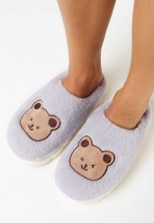 Szare Kapcie z Ozdobnym Misiem Cilnoa. Szare kapcie damskie Born2be. Za 19.99 zł.