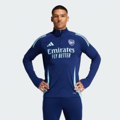 Bluza Arsenal Tiro 24 Training. Niebieskie bluzy bez kaptura męskie Adidas, xs, z materiału. W wyprzedaży za 277.40 zł.
