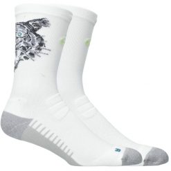 Skarpetki sportowe dla dorosłych Performance Run Sock Crew. Białe skarpetki damskie Asics, bez wzorów, z materiału. Za 79.99 zł.