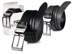 Beltimore pasek męski skórzany dwustronny czarno-szary W11 : Kolory - czarny, Rozmiar pasków - r.85-100 cm. Czarne paski męskie bez wzorów, ze skóry, wizytowe. Za 59.90 zł.