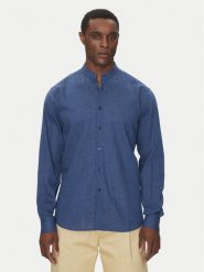 KARL LAGERFELD Koszula 605035 552627 Granatowy Regular Fit. Niebieskie koszule męskie Karl Lagerfeld, m, bez wzorów, z bawełny, bez kołnierzyka, bez ramiączek. Za 359.99 zł.
