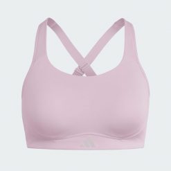 Biustonosz Optime Workout High Support. Czerwone biustonosze sportowe damskie Adidas, bez wzorów. Za 259.00 zł.