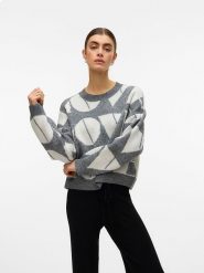 Vero Moda Sweter w kolorze szarym rozmiar: M. Szare swetry klasyczne damskie Vero Moda, m, z wełny, bez kołnierzyka. Za 117.73 zł.