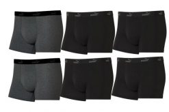 Bokserki majtki męskie Puma Boxershorts 6-pak bawełniane. Czarne bokserki męskie Puma, bez wzorów, z bawełny. Za 149.00 zł.
