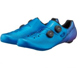 Buty kolarskie szosowe RC903 S-PHYRE. Niebieskie buty wizytowe męskie SHIMANO, z materiału, bez zapięcia. Za 1,537.50 zł.
