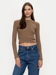 Brave Soul Bluzka LLT-624LILETH2 Brązowy Regular Fit. Brązowe bluzki damskie Brave Soul, l, bez wzorów, z bawełny, bez ramiączek. Za 79.99 zł.