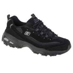 Buty sportowe Sneakersy damskie, Skechers D Lites Biggest Fan. Czarne buty sportowe na co dzień damskie Skechers, bez wzorów, z materiału, trekkingowe. Za 289.99 zł.