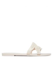 KARL LAGERFELD Klapki Jelly KL80008C Biały. Białe klapki damskie Karl Lagerfeld, bez wzorów, z gumy, bez obcasa. Za 379.99 zł.