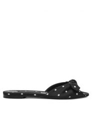 Dolce&Gabbana Klapki CQ0620 AV885 Czarny. Czarne klapki damskie Dolce&Gabbana, bez wzorów, z materiału, bez obcasa. Za 2,289.00 zł.