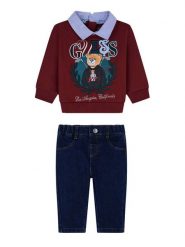 Guess Komplet bluza i spodnie materiałowe N6YG07 K5170 Kolorowy Regular Fit. Bluzy i bluzki niemowlęce Guess, z aplikacjami, z bawełny. Za 284.99 zł.
