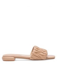 Badura Klapki FELICIE-V1328L-36-1 Beżowy. Brązowe klapki damskie Badura, bez wzorów, ze skóry, bez obcasa. Za 219.99 zł.