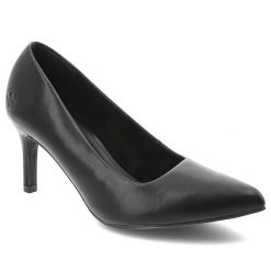 Czółenka damskie Rieker w klasycznym eleganckim fasonie ze smukłym noskiem i stabilnym obcasem typu szpilka czarne, 41160-01 Black. Czarne czółenka damskie Rieker, bez wzorów, bez obcasa, na obcasie. Za 349.00 zł.