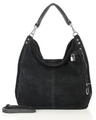 Torebka damska czarna MARCO MAZZINI s92aa. Czarne shopper bag damskie z aplikacjami, z jeansu, na ramię, duże, zdobione, bez dodatków. Za 379.05 zł.