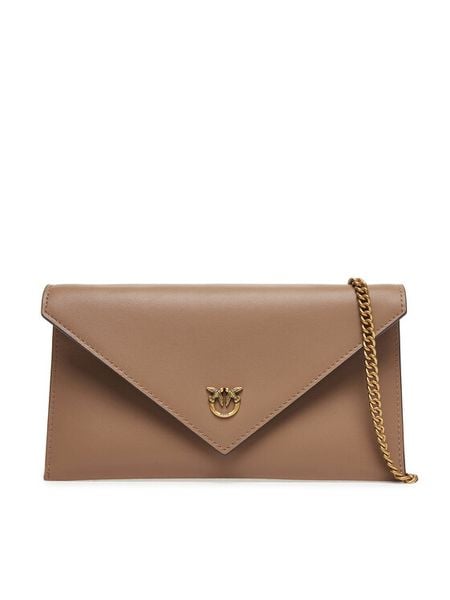 PINKO Torebka Flat Purse Mini AI 25-26 PCPL 105347 A0F1 Brązowy. Brązowe torebki klasyczne damskie Pinko, bez wzorów, ze skóry, bez dodatków. Za 399.99 zł.