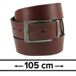 Pasek do Spodni Męski, Brązowy 105cm, Skórzany, Elegancki, Możliwość Skrócenia -ZET. Brązowe paski męskie Zet, bez wzorów, ze skóry, eleganckie. Za 89.00 zł.