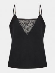 Chantelle Koszulka piżamowa C11V10 Czarny Regular Fit. Czarne koszule nocne damskie Chantelle, bez wzorów, z syntetyku. Za 169.99 zł.