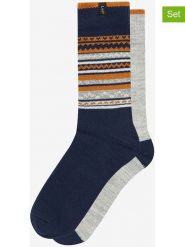 Lee Skarpety (2 pary) "Roger" w kolorze jasnoszaro-granatowo-musztardowym rozmiar: 43-46. Niebieskie skarpetki męskie Lee, bez wzorów. Za 48.05 zł.