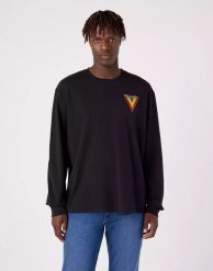 WRANGLER CHEST LOGO TEE MĘSKI LONGSLEEVE KOSZULKA Z DŁUGIM RĘKAWEM BLACK W7BKEE100 112321459. Czarne koszulki męskie z długim rękawem Wrangler, m. Za 109.99 zł.
