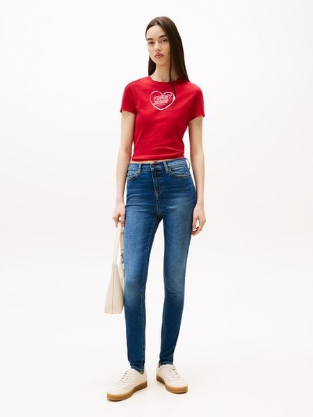TOMMY JEANS Dżinsy "Nora" - Skinny fit - w kolorze granatowym rozmiar: W32/L28. Niebieskie jeansy damskie Tommy Jeans, z podwyższonym stanem. Za 247.99 zł.