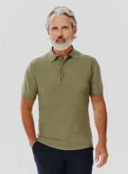 PAKO LORENTE – Zielony t-shirt polo o waflowym splocie. Zielone koszulki polo męskie Pako Lorente, m, bez wzorów, ze splotem, bez ramiączek. Za 99.99 zł.