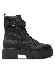 Guess Botki Vaires FLTSOM FAL10 Czarny. Czarne botki damskie Guess, ze skóry, bez obcasa, na płaskiej podeszwie, bez zapięcia. Za 789.99 zł.