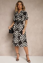 Czarna Sukienka z Wiskozą Lnem i Geometrycznym Wzorem Sadelive. Czarne sukienki damskie Renee, na co dzień, na lato, l, bez wzorów, z wiskozy, eleganckie, bez kołnierzyka, bez ramiączek, midi. W wyprzedaży za 62.99 zł.