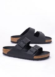 Klapki unisex czarne Birkenstock Arizona BF. Czarne klapki damskie Birkenstock, z materiału. W wyprzedaży za 337.99 zł.