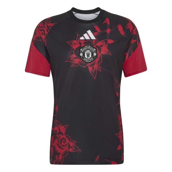 Koszulka przedmeczowa Manchesteru United 2026/27. Czarne t-shirty sportowe męskie Adidas, l, bez ramiączek, na fitness i siłownię, climacool (adidas). Za 304.50 zł.