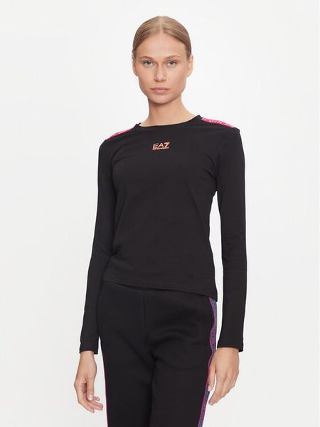 EA7 Emporio Armani Bluzka 6DTT16 TJLOZ 1200 Czarny Regular Fit. Czarne bluzki damskie EA7 Emporio Armani, s, bez wzorów, z bawełny, bez ramiączek. Za 169.99 zł.