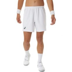 Szorty Asics Court 7 in. Białe szorty męskie Asics, bez wzorów, z poliesteru. Za 219.00 zł.