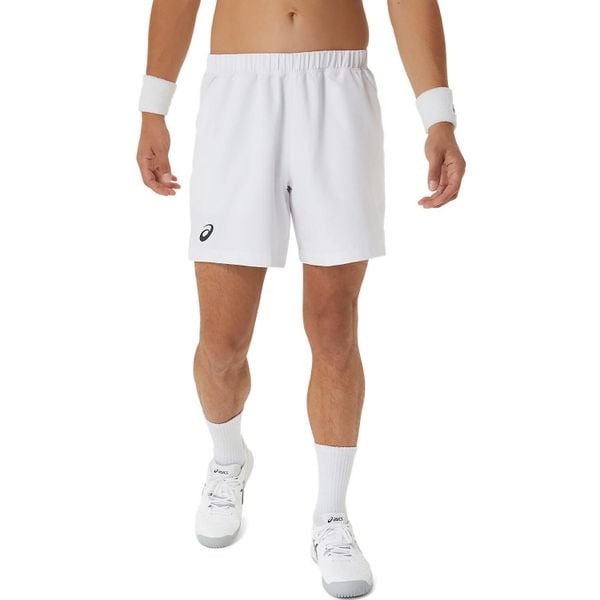 Spodenki sportowe męskie Asics Court 7in Short. Białe szorty męskie Asics, bez wzorów, z materiału, klasyczne. Za 219.00 zł.