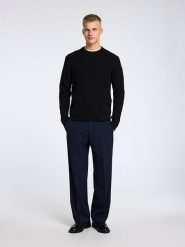SELECTED HOMME Sweter "Theo" w kolorze czarnym rozmiar: M. Czarne swetry męskie Selected Homme, m, bez wzorów, z bawełny, bez kołnierzyka. Za 100.99 zł.